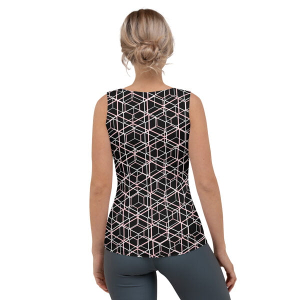 Damen Top mit geometrischem Muster - Schwarz - Hinten