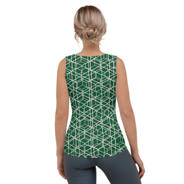 Damen Top mit geometrischem Muster - Grün - Hinten