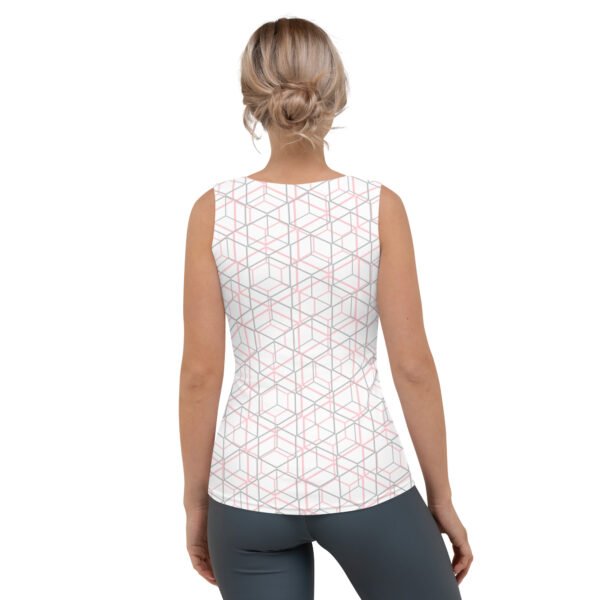 Damen Top mit geometrischem Muster - Weiß - Hinten